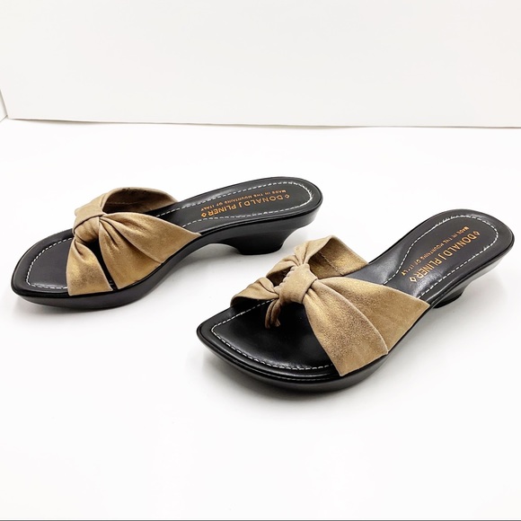 {Donald J. Pliner} Distressed Suede Con Slippers - Picture 4 of 16